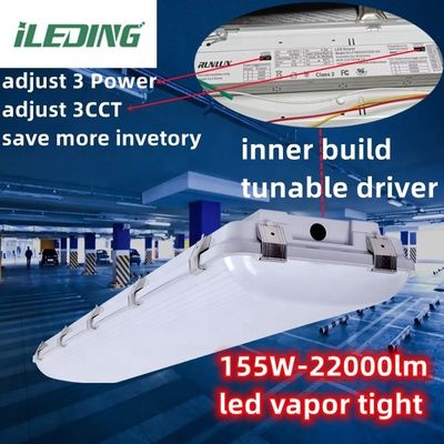 차고 155W 4FT 방수 산업 LED 증기 50000 시간 작업 시간으로 긴 높은 베이
