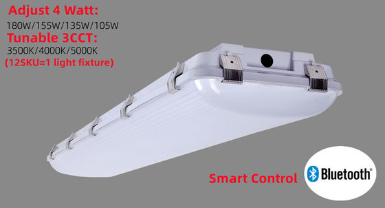 PC 4FT IP67 180W 155W 135W 105W 산업용 차고 증기 튼튼한 LED 하이 베이 고정 장치