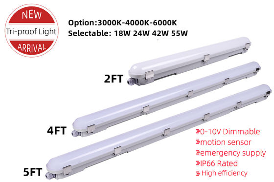 상업용 5FT 주차 LED 선형 트리 증명 suspended IP66 Vapor Tight Light Fixture 2kg