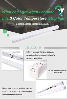 PC 재료 25W 3CCT 2FT LED 선형 스트립 조명 장치 상업 및 산업용
