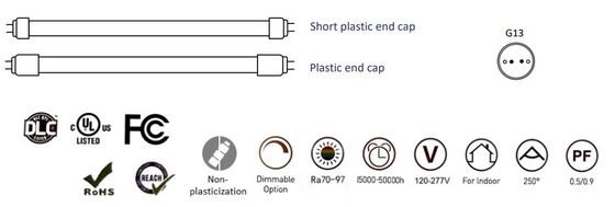 오피스 / 창고 / 호텔 / 랜드스페이스 LED 파이프 17W 1200mm 220-240V 입력 전압 사용자 정의