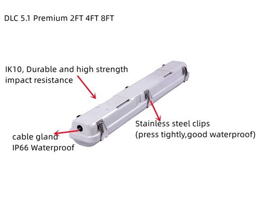 80 Ra 지원 디머 산업용 8FT LED 증기 단단한 높은 베이 트리 증거 90W 75W 65W 방수 조명 장치