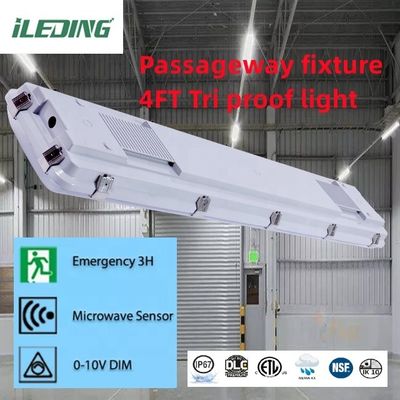 표면 장착 4FT 0-10V DIM LED 트라이프로프 배튼 조명 장착 장치 IP67 증기 단단한 저장 5-