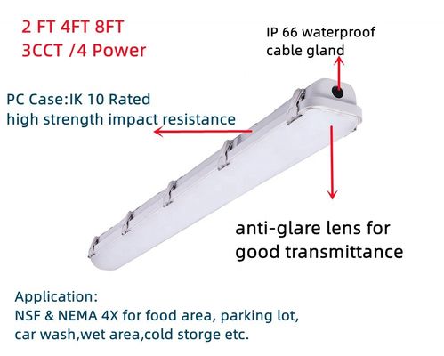 DLC IP66 35W 46W 4FT 트리 프로프 LED 조명 장치